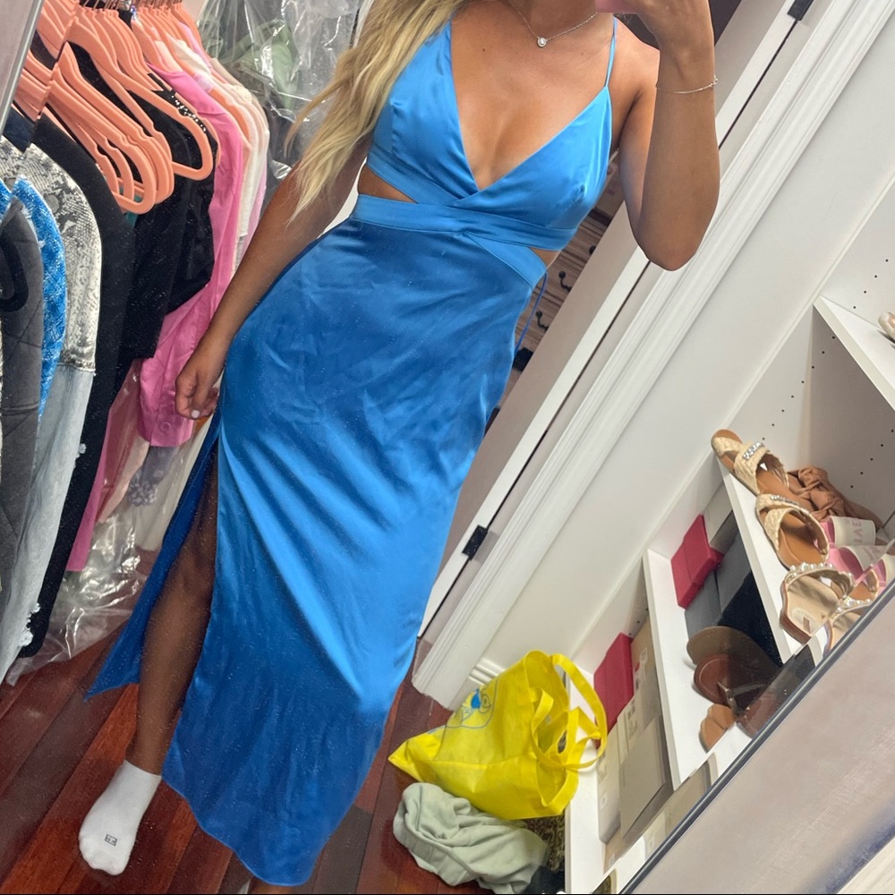 Zara satin cut out dress